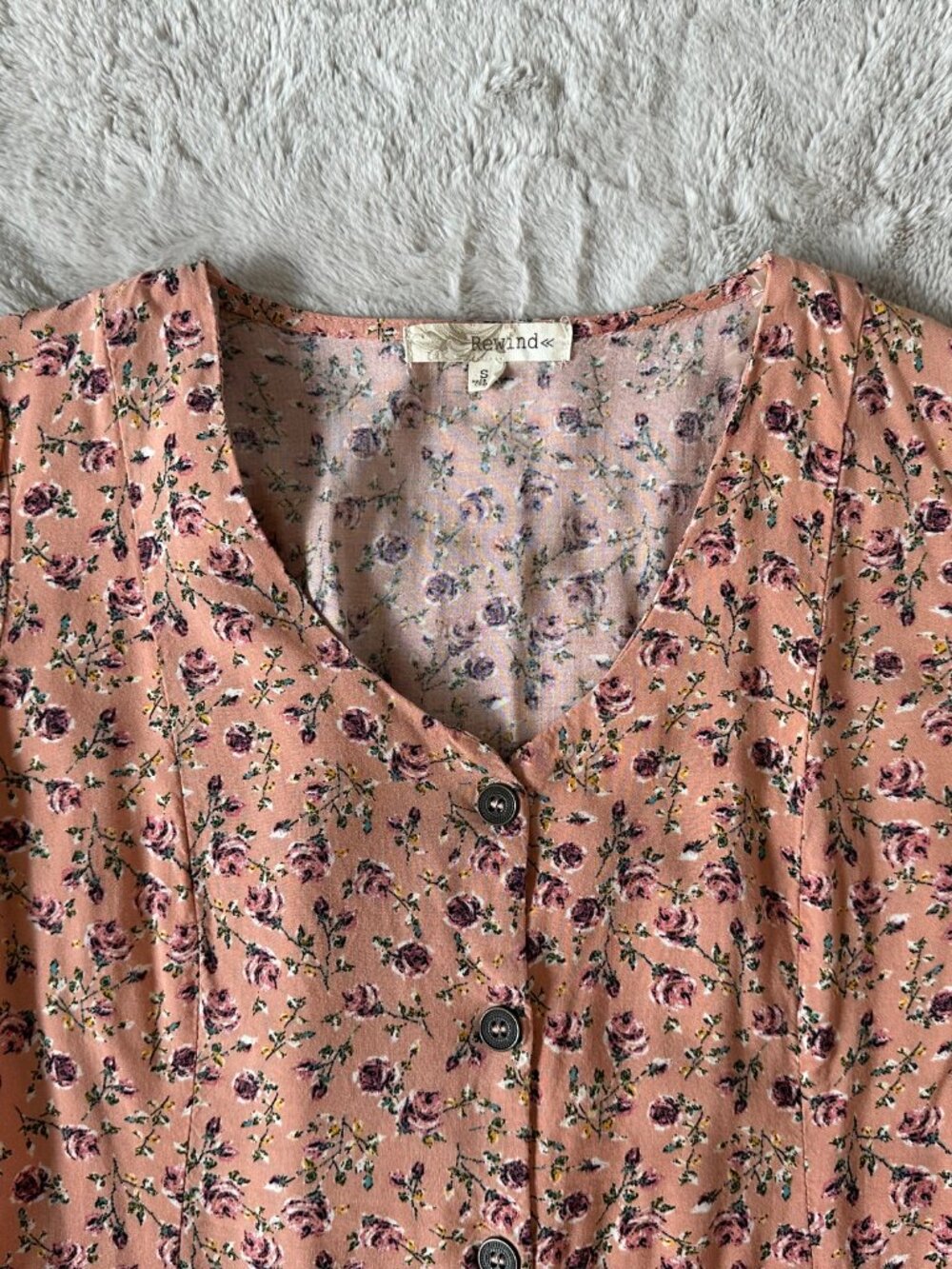 Rewind Pink Floral Babydoll Dress - Picture 2 of 3